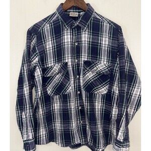 Vintage Five Brothers Flannel Shirt Multicolor Plaid Cotton Heavy Men's Large